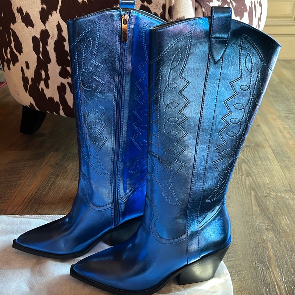 Corkys Metallic blue Howdy Cowboy Boots